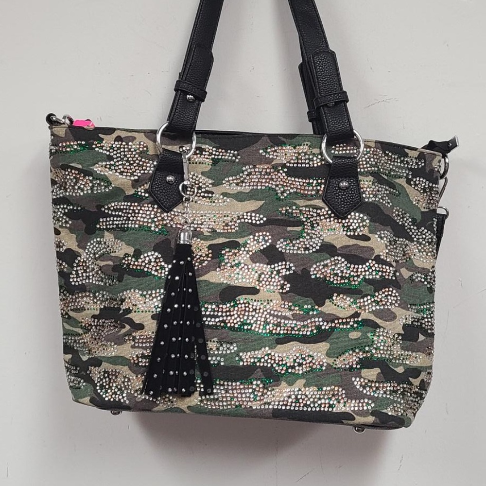 Camouflage and Black Purse